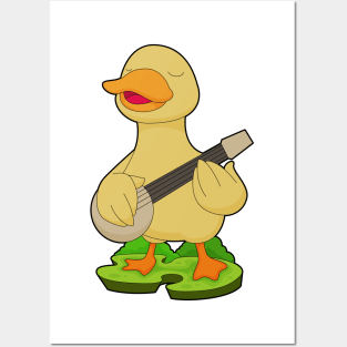 Duck Musician Guitar Music Posters and Art